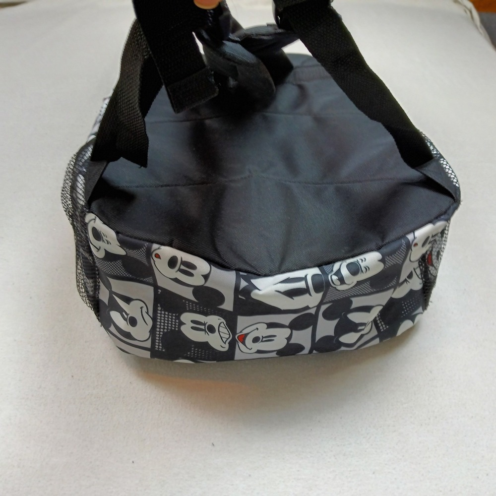 Disney Mickey Mouse Kids Backpack Black White Comic Grid Print 16 Inch Bag - Picture 11 of 15